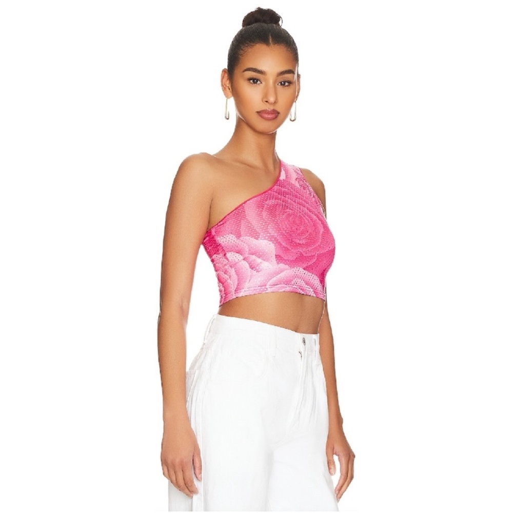 NWT Revolve X superdown anya asymmetric top in hot pink, XXS